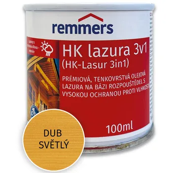 barva a nátěr na dřevo Remmers HK Lazura 3v1 100 ml