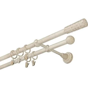 Garnýž kovová 160 cm dvouřadá - dvojitá 16 torino bílo-zlatá