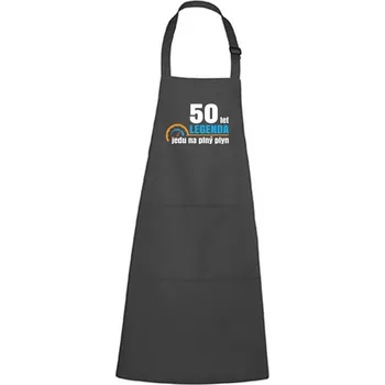 Kuchyňská zástěra DOBRÝ TRIKO Zástěra s potiskem Jedu na plný plyn Barva: Černá