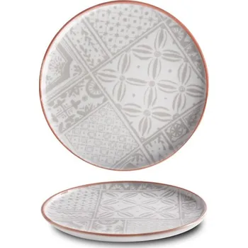 G. Benedikt Mělký talíř OPTIMO, 26 cm, dekor Mosaic red line