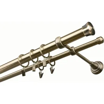 Garnýž kovová 190 cm dvouřadá - dvojitá 25 Fulda Mosaz