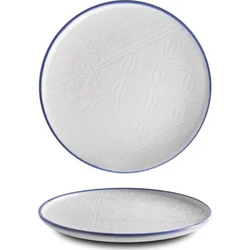 G. Benedikt Mělký talíř OPTIMO, 26 cm, dekor Mosaic blue line