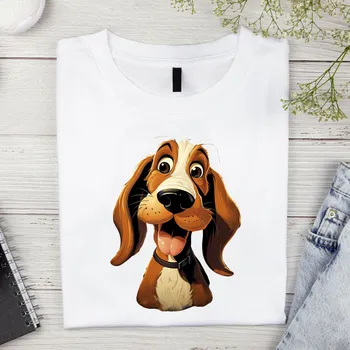 Dámské tričko Dámské tričko - Pejsek (hnědý) Barva: Bílá, Velikost: 2XL