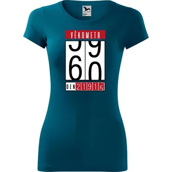 DOBRÝ TRIKO Dámské tričko Věkometr 60 Velikost: XS, Barva: Petrolejová