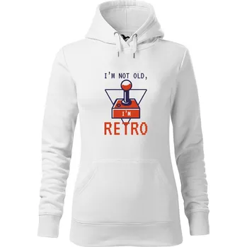 Dámská mikina DOBRÝ TRIKO Dámská mikina s potiskem I'm retro Velikost dámské mikiny: XS, Barva: Bílá