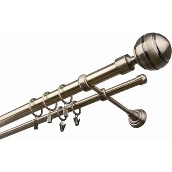 Garnýž kovová 240 cm dvouřadá - dvojitá 25 Paola Mosaz