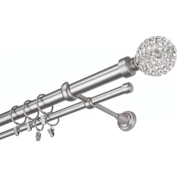 Příslušenství pro garnýž Garnýž kovová 260 cm dvouřadá - dvojitá 25 Koule Diamant Satina