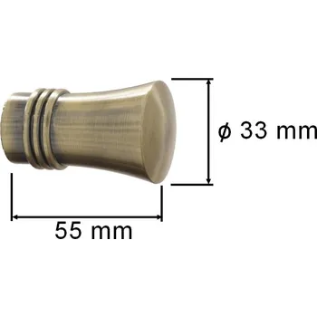 Příslušenství pro garnýž Koncovka pro tyč 16mm Capri - mosaz