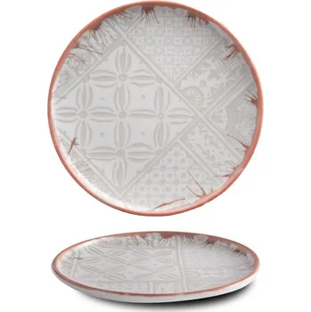 G. Benedikt Mělký talíř OPTIMO, 20 cm, dekor Mosaic red rim