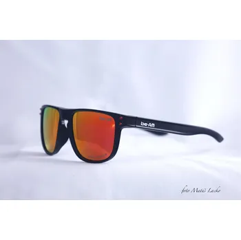 cyklistické brýle be-AM Free FE-BR Sluneční brýle Černá obruba/červená zorníky