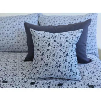 Povlak na dekorativní polštářek Nelly Bavlněný povlak na polštář - PRÉMIUM květ/modrá Rozměr: 30/30 CM ZIP