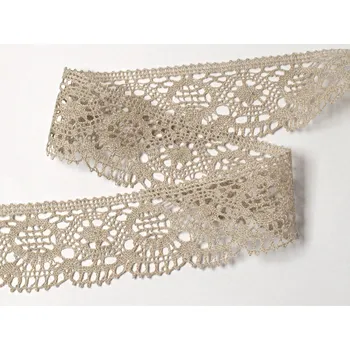 Krajka Snový svět Paličkovaná krajka lněná přírodní TK0067-58mm