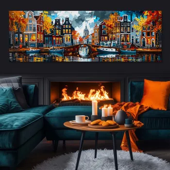 Obraz Obraz na plátně - V Haagu na starém mostě FeelHappy.cz Velikost obrazu (šířka x výška): 60 x 20 cm