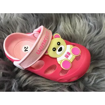 Dívčí sandály Dívčí crocsy - pantofle WINK Eco s medvídkem