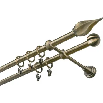 Garnýž Garnýž kovová 360 cm dvouřadá - dvojitá 19 Twister mosaz