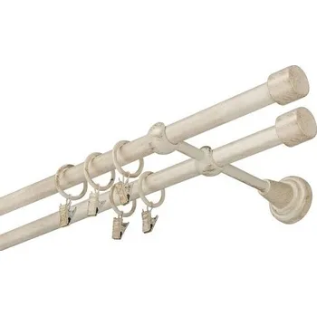 Garnýž kovová 300 cm dvouřadá - dvojitá 16 Válec double bílo-zlatá