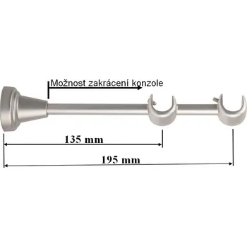 Konzole 2-řadá pro tyč 16mm - chrom mat