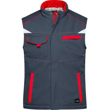 pracovní vesta Pracovní zimní softshellová vesta - Color JN 854 carbon-red XXL