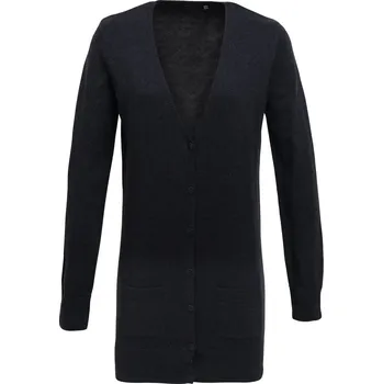 Dámský svetr Dámský cardigan dlouhý PR 698 charcoal 18_XXL