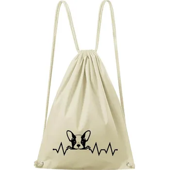 Městský batoh DOBRÝ TRIKO Bavlněný batoh Tep buldočka Barva: Natural