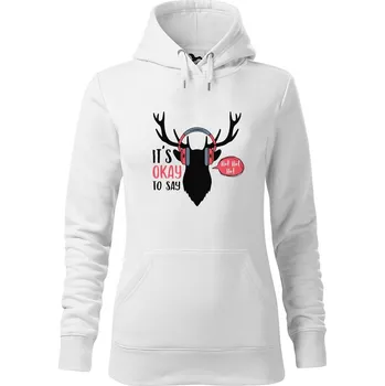 Dámská mikina DOBRÝ TRIKO Dámská mikina s potiskem Ho ho ho Velikost dámské mikiny: 2XL, Barva: Bílá