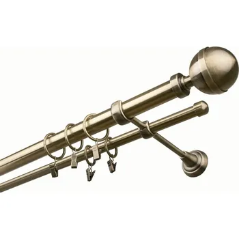 Garnýž kovová 480 cm dvouřadá - dvojitá 25 Koule Lux Mosaz