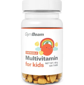 GymBeam Multivitamín pro děti pomeranč 120 cucací tbl.