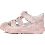 Růžové kožené sandálky D.D.step G077-360 barefoot (Sandálky pro širší nožky)