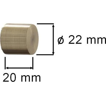 Příslušenství pro garnýž Koncovka pro tyč 16mm Válec - mosaz