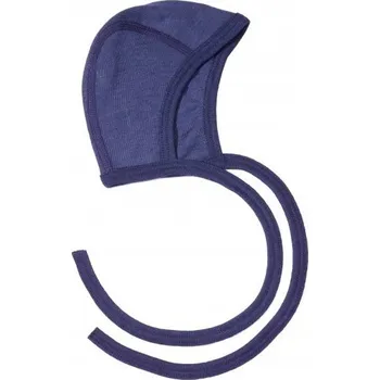 Kojenecká čepice Zavazovací čepička z merino vlny a hedvábí modrá Cosilana Velikost: 37-40cm (vel 50/56)