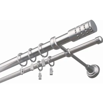 Příslušenství pro garnýž Garnýž kovová 380 cm dvouřadá - dvojitá 25 Cylinder crystal Satina