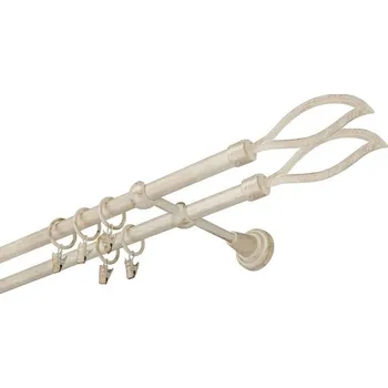 Garnýž kovová 280 cm dvouřadá - dvojitá 16 Blesk double bílo-zlatá