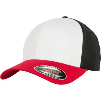 Kšiltovka 6 panelová vlněná česaná kšiltovka Flexfit 6277T/6277TT red-white-black S/M