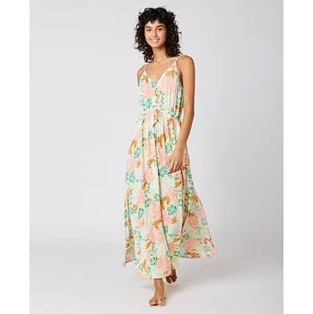 Dámské šaty šaty Rip Curl FOLLOW THE SUN MAXI DRESS Light Orange velikost XS