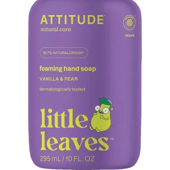 Koupelová kosmetika Attitude Dětské pěnivé mýdlo na ruce Little leaves s vůní vanilky a hrušky 295 ml