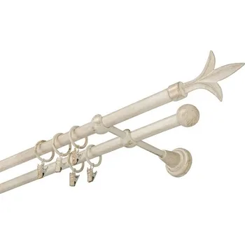 Garnýž kovová 210 cm dvouřadá - dvojitá 16 Lilie bílo-zlatá