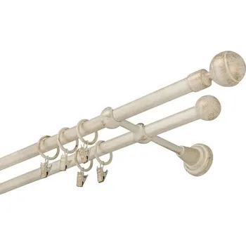 Garnýž kovová 400 cm dvouřadá - dvojitá 16 paola bílo-zlatá