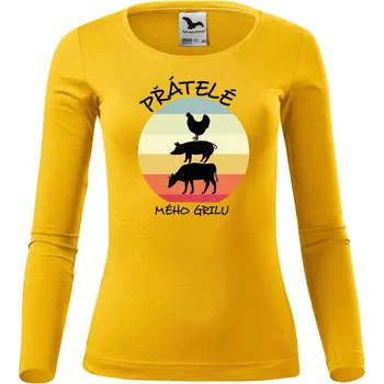 Dámské tričko DOBRÝ TRIKO Dámské bavlněné triko Přátelé mého grilu Velikost: S, Barva: Žlutá
