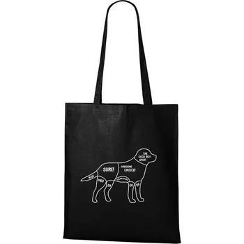 Nákupní taška DOBRÝ TRIKO Bavlněná taška s potiskem Kde drbat psa Barva: Černá