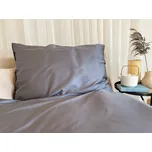 Prémiové povlečení bavlněný satén organická bavlna tmavě šedá - 140x200 + 50x70 cm