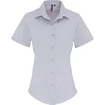 Popelínová elastická halenka s krátkým rukávem PR 346 silver M