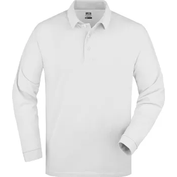 Piqué polo s dlouhým rukávem z těžké bavlny JN 22 white XL