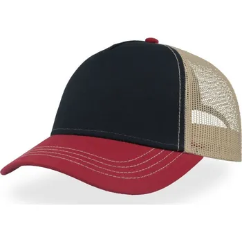 Kšiltovka 5 panelová Trucker kšiltovka Rapper Canvas-S navy-burgundy-khaki onesize