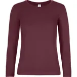 Dámské tričko z těžké bavlny s dl. rukávem #E190 LSL /women burgundy XXL