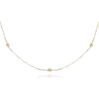 Náhrdelník Dámský náhrdelník ze žlutého zlata s kuličkami 45-48 cm ZLNAH199F + DÁREK ZDARMA