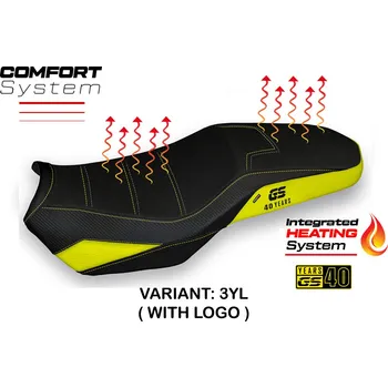 Moto sedlo TPZ Italia Vyhřívaný potah sedla BMW F 850 GS Adventure (19-24) Heating Comfort Systém potah sedla: s logem 3YL (yellow)