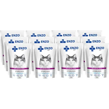 Krmivo pro kočku ENZO VET Sterilised dieta pro sterilizované kočky s krůtím masem v želé 10x100g + 2x100g Gratis