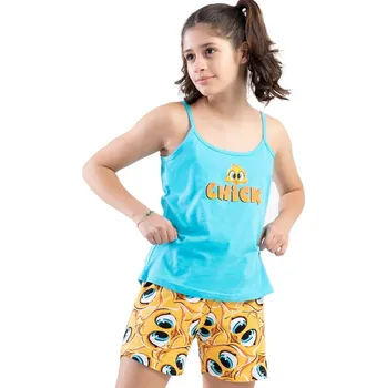 Chlapecké pyžamo Modro žluté dvčí pyžamo, Kuřátko 1F0789 modrá 146-152-11-12-let