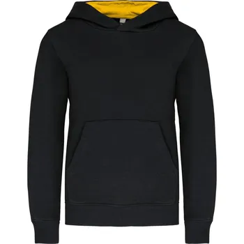 Dívčí mikina Dětská kontrastní mikina s kapucí K 453 black-yellow 8/10