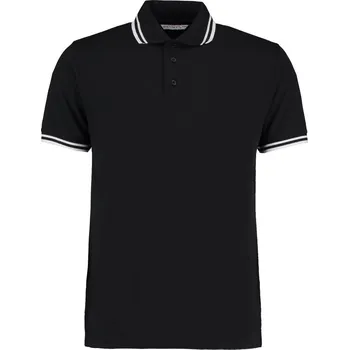 Pánské tričko Pánské kontrastní piqué polo KK 409 black-white S